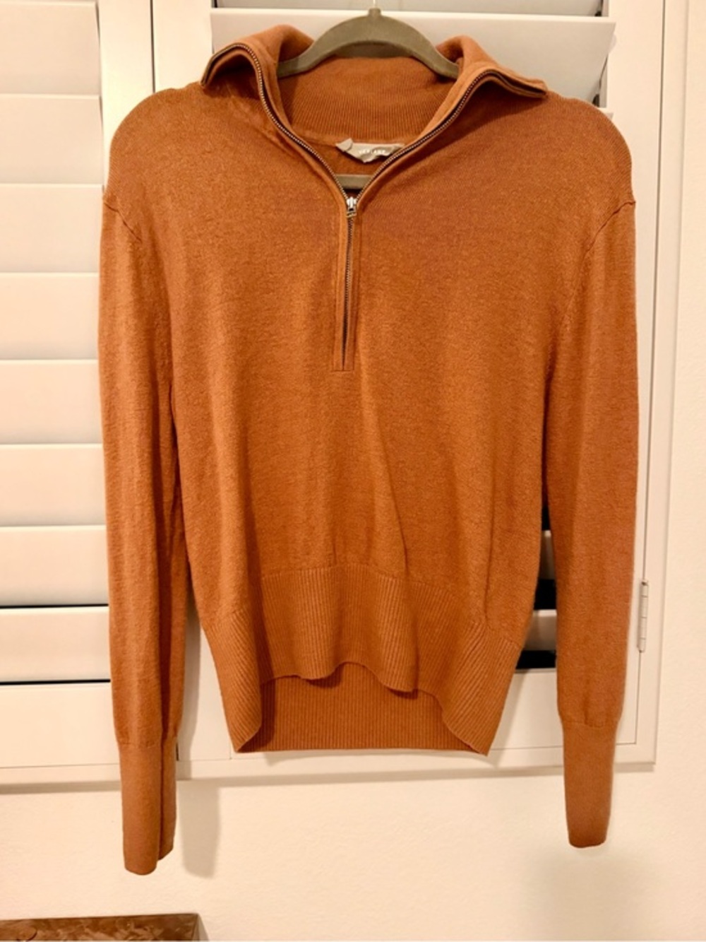 Everlane Women's Half-Zip Sweater in Rust SMALL
